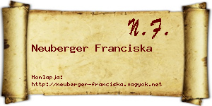 Neuberger Franciska névjegykártya